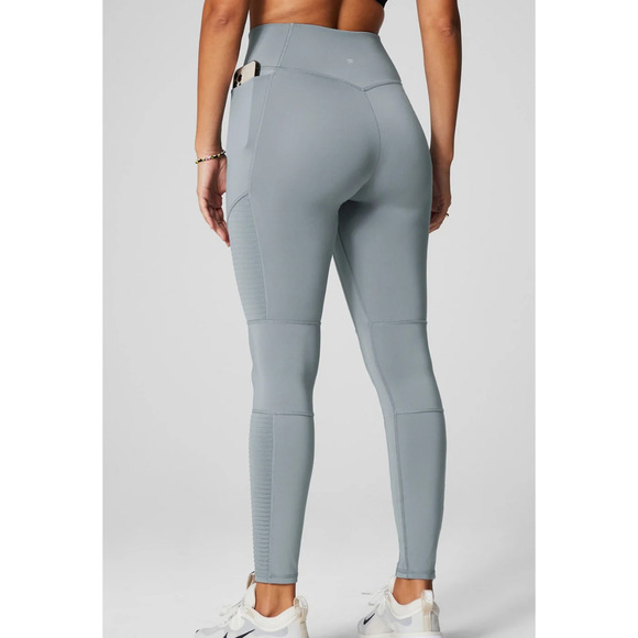 NWT Fabletics Moto Motion 365+ Gray Stormcloud Full Length Leggings Size Large - Picture 5 of 5